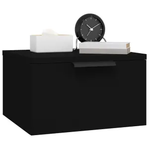 Berkfield Wall-mounted Bedside Cabinet Black 34x30x20 cm