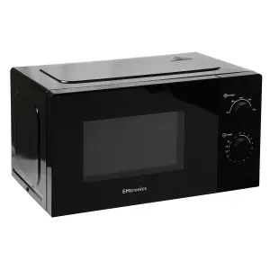 EMtronics 20 Litre Black Microwave 700W With Defrost and 35 Minute Timer