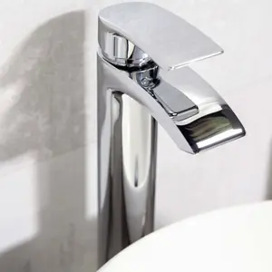 Tyrell Polished Chrome Deck-mounted Tall Basin Mono Mixer Tap