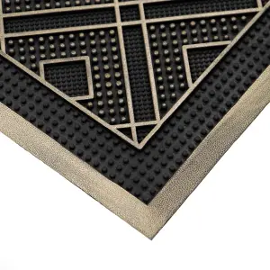 JVL Havana Rubber Pin Doormat, 45x75cm, Diamond