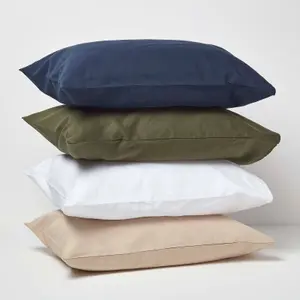 Homescapes Green Linen Kid's Pillowcases 60 x 40 cm, Pack of 2