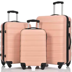 ABS Hard Shell Travel Trolley Suitcase 4 wheel Luggage Set Hand Luggage, (20 Inch, Pink)