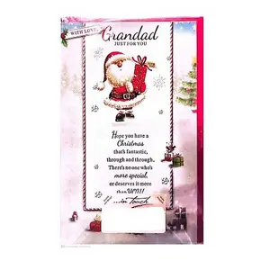 Simon Elvin Just For You Grandad Santa Claus Christmas Card (Pack of 6) White/Red (One Size)