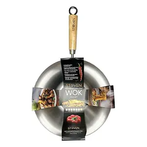 Stoven 30cm Heavy Gauge Carbon Steel Wok