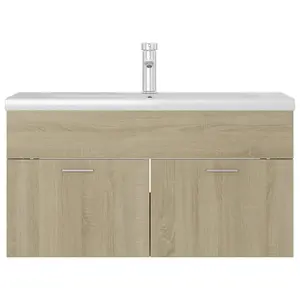 Berkfield Sink Cabinet with Built-in Basin Sonoma Oak Engineered Wood