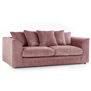 Luxor Jumbo Cord Pink Fabric 3 Seater Sofa