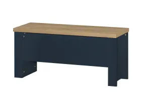 Birlea Highgate Dining Table & Bench Set Navy Blue & Oak