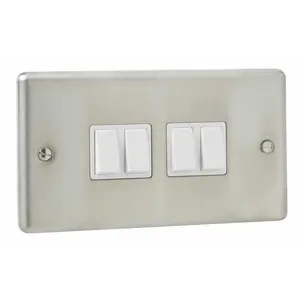 Stainless Steel 10A 4 Gang Toggle Light Switch (Set of 10)