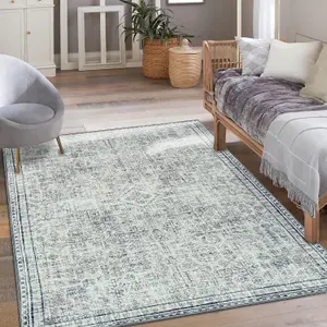 Vernal Egbert Machine Washable Rug for Living Room, Bedroom, Dining Room, Cream, Taupe & Grey, 170 cm X 240 cm