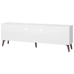 Beliani Retro TV Stand White ALLOA