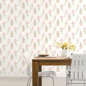 Galerie Abby Rose 4 Teal Pink Flora Smooth Wallpaper