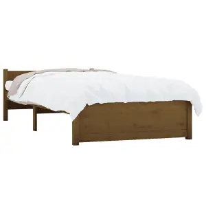 Berkfield Bed Frame Honey Brown Solid Wood 90x190 cm Single