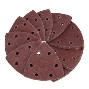 90mm Triangular Sanding Abrasive Discs Pads Hook Loop Backing 40 Grit 50pk