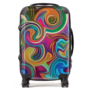 Colourful Wave Pattern Suitcase - Cabin