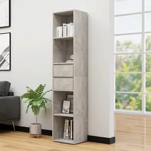 Berkfield Book Cabinet Concrete Grey 36x30x171 cm Engineered Wood