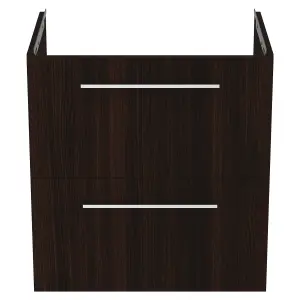 Ideal Standard i.life A Standard Matt Coffee Oak effect Wall-mounted Bathroom Vanity unit (H) 630mm (W) 600mm