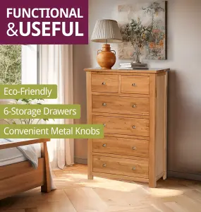 Hallowood Furniture Waverly Oak 2 over 4 Chest of Drawers