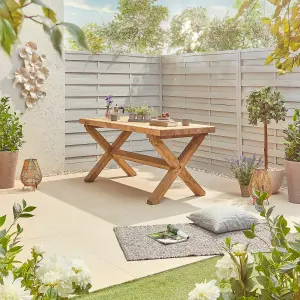 Wooden Outdoor Table and Bench Set - 150cm (L)