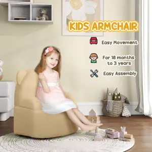 AIYAPLAY Kids Armchair, Bear Shaped Toddler Chair for Bedroom - Khaki