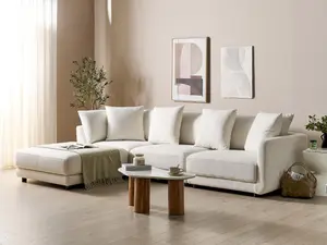 3 Seater Fabric Sofa Off-White SIGTUNA