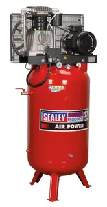 Sealey Air Compressor 270L Vertical Belt Drive 7.5hp 3ph 2-Stage with Cast Cylinders SACV52775B