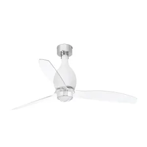 Luminosa Mini-Eterfan Mini Eterfan LED Matt White, Transparent Ceiling Fan With DC Motor Smart - Remote Included, 3000K