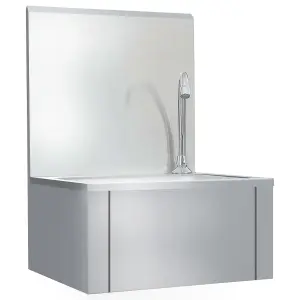 Berkfield Hand Wash Sink with Faucet and Soap Dispenser Stainless Steel