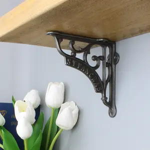 Oakcrafts - Pair of Antique Cast Iron London St Pancras Shelf Brackets - 125mm x 125mm