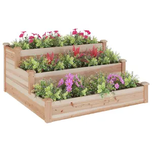 Berkfield Garden Raised Bed 120x120x56 cm Solid Wood Fir