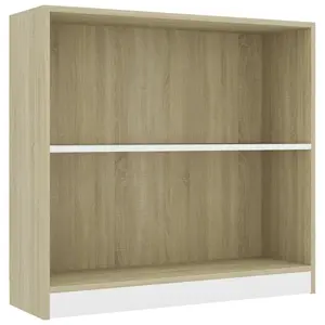 Attwood Bookcase White/Sonoma Oak / 80cm H x 75cm W x 24cm D