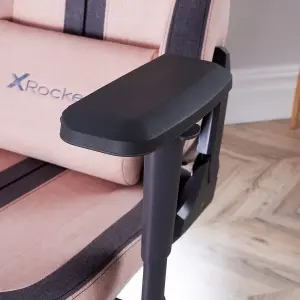 X-Rocker Onyx PC Office Gaming Chair, Ergonomic Computer Desk Chair, Velvet & Fabric with Lumbar Support - PINK