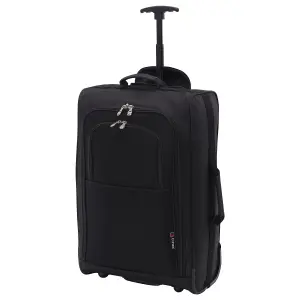 5 Cities 21"/55cm Carry On Lightweight Travel Cabin Approved Trolley Bag with Wheels Suit Case Hand Luggage with 2 Year Warranty