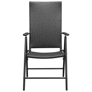 Berkfield Garden Chairs 4 pcs Poly Rattan Black