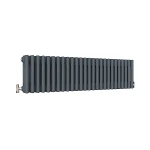 Horizontal Anthracite Triple Column Radiator (H) 300mm x (W) 1190mm, 3762 BTU.