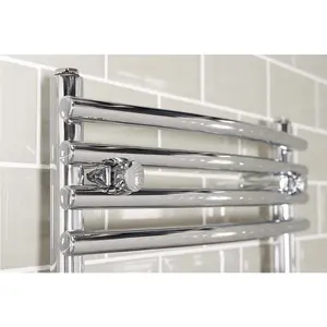 Right Radiators 1200x500 mm Curved Designer Heated Towel Rail Ladder Warmer Rads Radiator Chrome