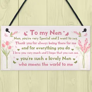 Birthday Gifts For Nan Christmas Gift Hanging Plaque Nan Gift From Grandchildren Nan Plaque