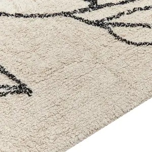 Cotton Area Rug 160 x 230 cm Beige and Black SAZLI