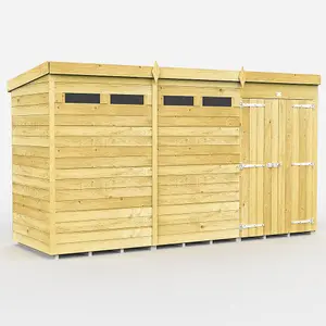 DIY Sheds 12x4 Pent Security Shed - Double Door