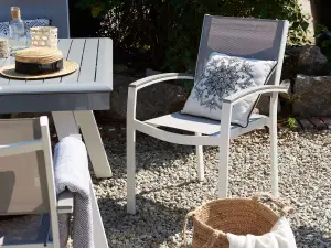 Set of 4 Garden Chairs PERETA Metal Grey