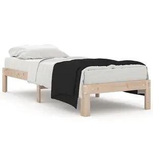 Berkfield Bed Frame Solid Wood 75x190 cm Small Single