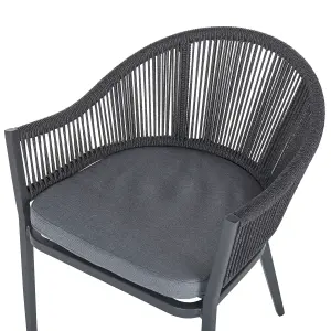 Set of 2 Garden Chairs with Cushions MILETO Metal Grey