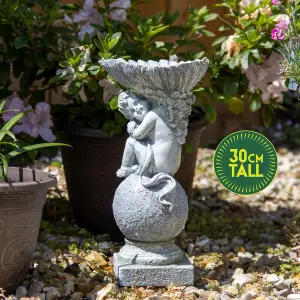 GardenKraft 10959 Angel & Shell Design Bird Bath