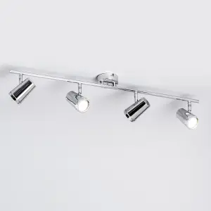 Litecraft Trisha Chrome 4 Light Bathroom Ceiling Spotlight Bar