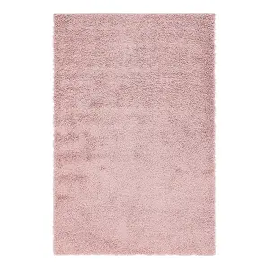 Rose Pink Thick Shaggy Rug - California