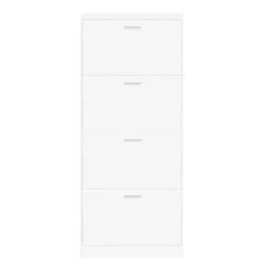 Shoe Cabinet White 59x17x150 cm Engineered Wood