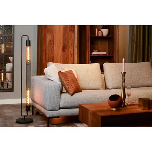 Lucide Calixt Modern Floor Lamp - 2xE27 - Black