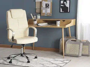 Executive Chair Faux Leather Light Beige WINNER