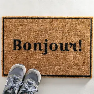 Bonjour Doormat with Border - Regular 60x40cm