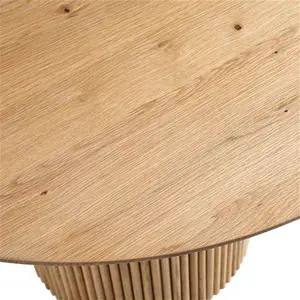 Maru Round Oak Pedestal Dining Table, Oak Modern Wooden - Daals - Dining Tables