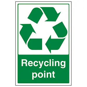 Recycling Point - Portrait Sign - 1mm Rigid Plastic - 200x300mm (x3)